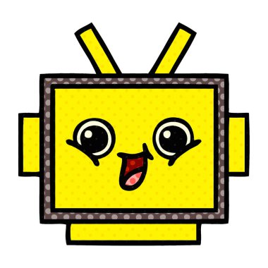çizgi roman tarzı karikatür bir robot baş
