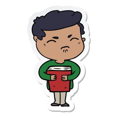 etiket bir karikatür kitabı adamla rahatsız