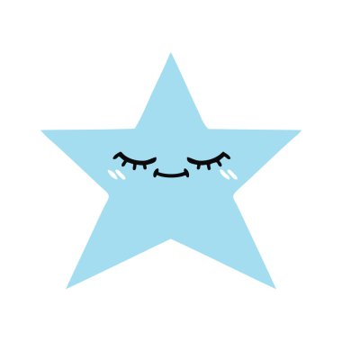 düz renk retro çizgi film yıldız balık