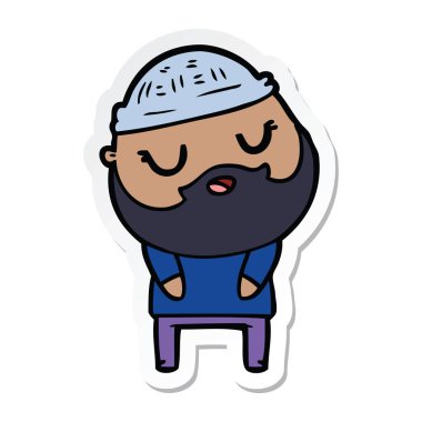 sakallı bir çizgi film adam etiketi