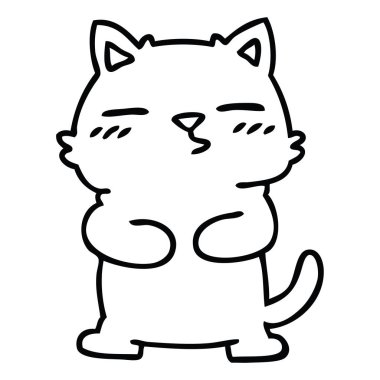 çizim için ilginç karikatür kedi