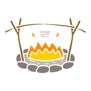 elle çizilmiş karikatür doodle bir kamp yeri