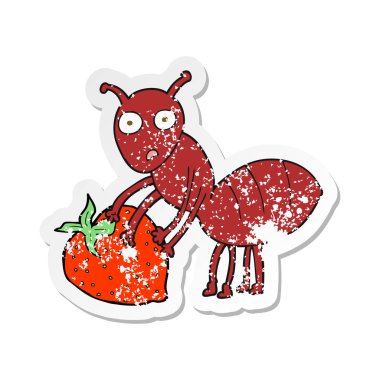 berry ile bir çizgi film karınca Retro sıkıntılı etiket