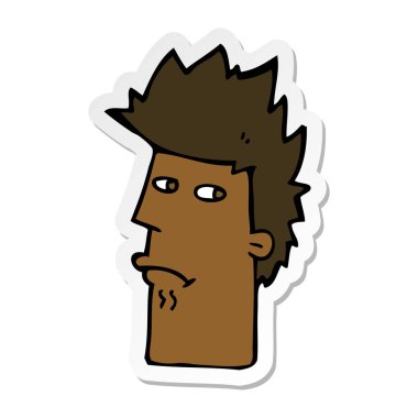 etiket bir karikatür gergin ifade