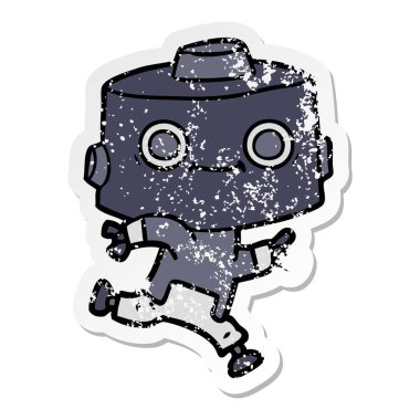 bir çizgi film robot sıkıntılı etiket