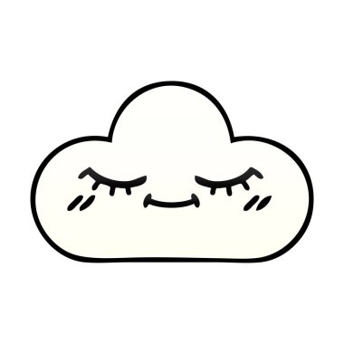 Beyaz bir bulut degrade gölgeli karikatür