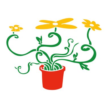 elle çizilmiş karikatür doodle bir çiçek bitki