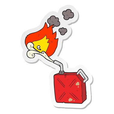 etiket bir karikatür yakıt yakıt sprey yanma ile olabilir