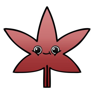 Degrade gölgeli karikatür sonbahar yaprak