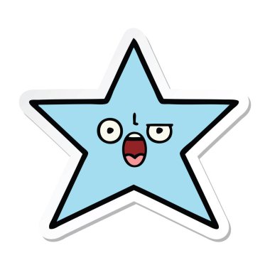 sevimli çizgi yıldız balık etiket