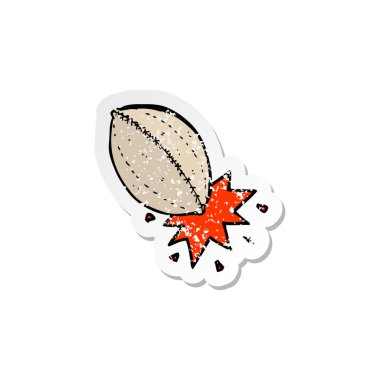 Retro sıkıntılı etiket bir çizgi film futbol