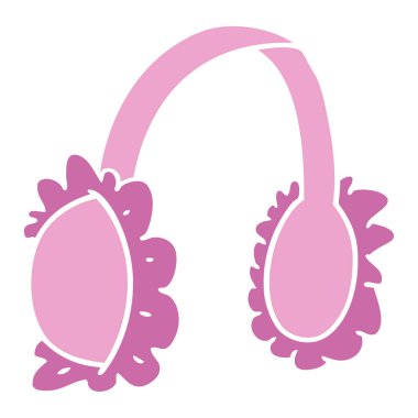 pembe kulak muff ısıtıcıları karikatür doodle