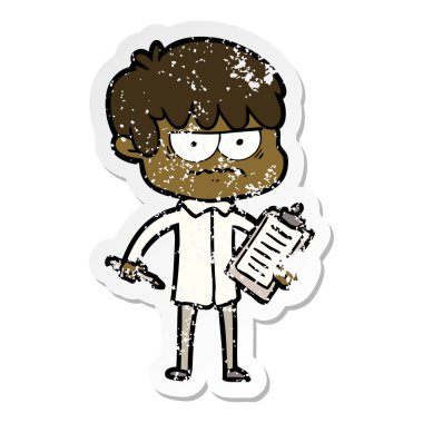 bir rahatsız çizgi film çocuk sıkıntılı etiket