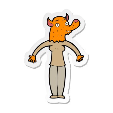 etiket bir karikatür dostu Tilki kadın