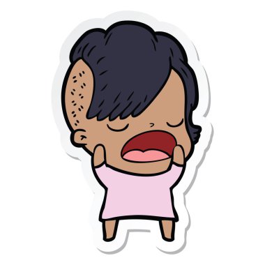 etiket konuşuyor karikatür serin hippi kız