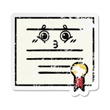 sevimli çizgi mezuniyet diploma sıkıntılı etiket