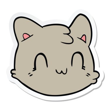 etiket bir karikatür kedi yüz