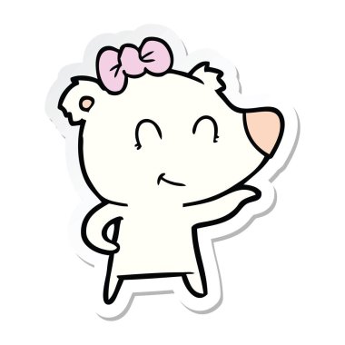 bir dişi kutup ayısı çizgi film etiketi