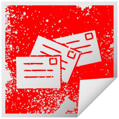 sıkıntılı kare etiketi simgesi bir harf peeling