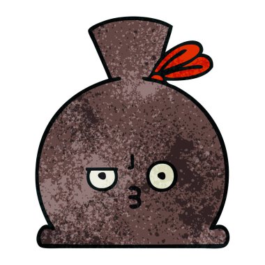 Retro grunge doku karikatür çuval