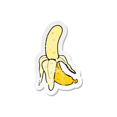 çizgi film muz Retro sıkıntılı etiket