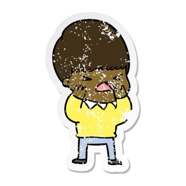 adam bir karikatür sıkıntılı etiket vurguladı