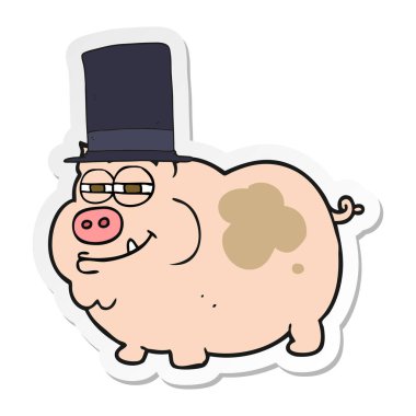 çizgi film zengin domuz bir etiket