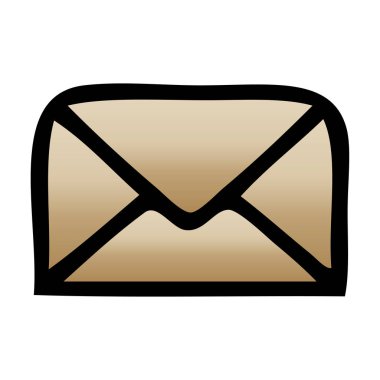 bir kağıt zarfın degrade gölgeli çizgi film