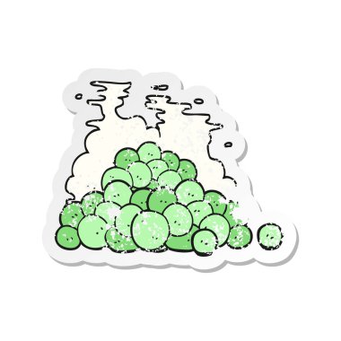 Retro sıkıntılı etiket bir karikatür bezelye