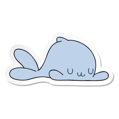 ilginç bir el etiket karikatür balina çizilmiş