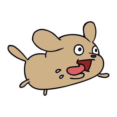 şirin kawaii köpek serbest çizilmiş karikatür