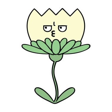 sevimli çizgi bir çiçek