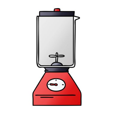 Degrade çizgi film doodle bir gıda blender