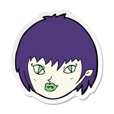 etiket bir karikatür vampir kız yüz