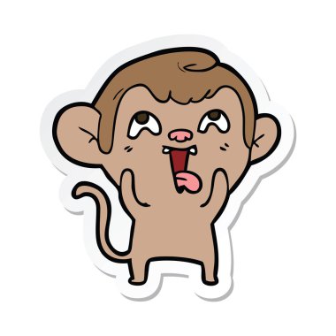 etiket bir deli karikatür maymun