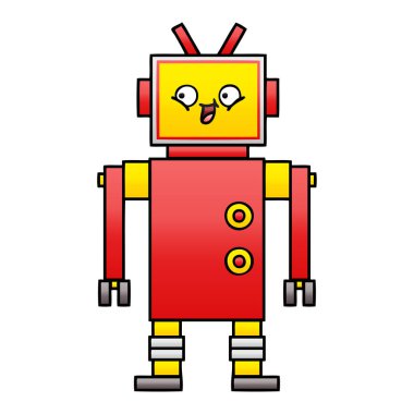 bir robot degrade gölgeli çizgi film