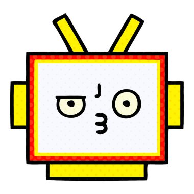 çizgi roman tarzı karikatür bir robot baş