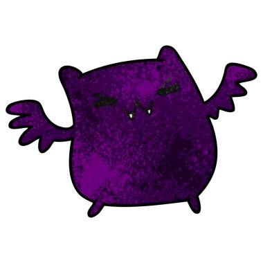 kawaii şirin yarasa dokulu karikatür çizimi