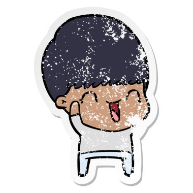 bir mutlu çizgi film çocuk sıkıntılı etiket