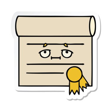 sevimli çizgi sertifika etiket