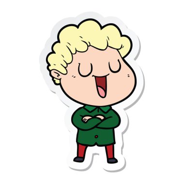 gülünecek bir çizgi film adamın etiket