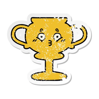 sevimli çizgi Trophy sıkıntılı etiket