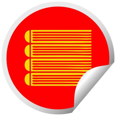 kitapların bir yığınına dairesel peeling etiket karikatür