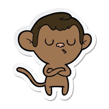 etiket bir karikatür rahatsız maymun