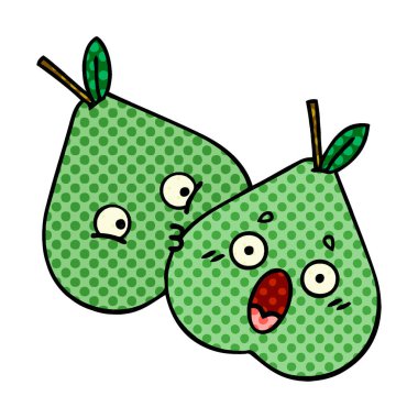 çizgi roman tarzı çizgi film yeşil armut