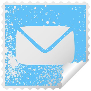 sıkıntılı kare kağıt zarf etiket sembolü peeling