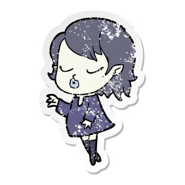 sevimli çizgi vampir kız sıkıntılı etiket