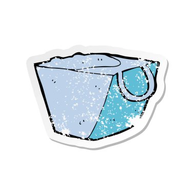 bir çizgi film şehriye kutusunun Retro sıkıntılı etiket