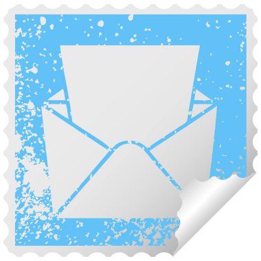 etiket ilginç sembolü mektup ve zarf peeling sıkıntılı Meydanı