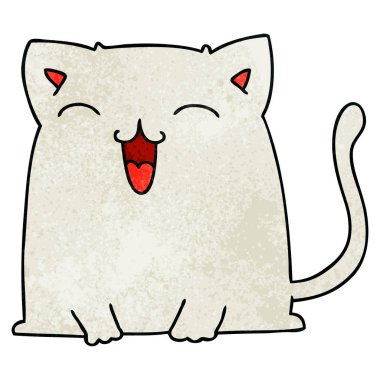 ilginç el çizilmiş karikatür kedi